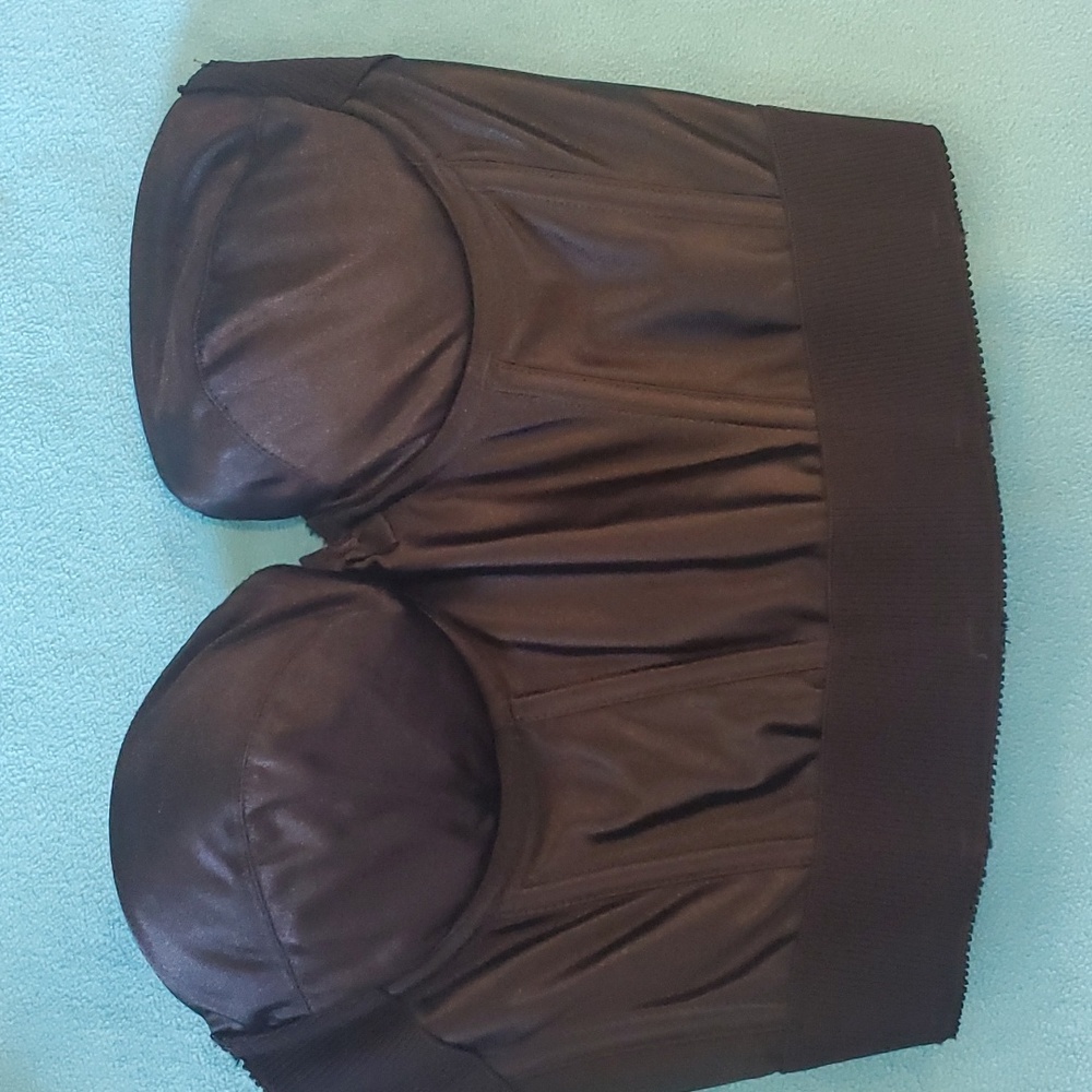 Wonderbra Black Satin Strapless Corset Size 36B